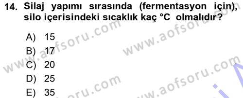 Bitki Su İlişkileri Dersi 2015 - 2016 Yılı (Vize) Ara Sınav Soruları 14. Soru