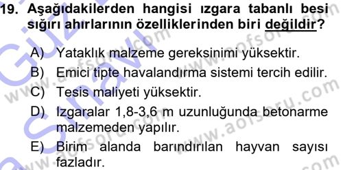 Bitki Su İlişkileri Dersi Ara Sınavı Deneme Sınav Soruları 19. Soru