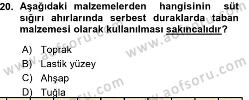 Bitki Su İlişkileri Dersi 2015 - 2016 Yılı (Vize) Ara Sınav Soruları 20. Soru