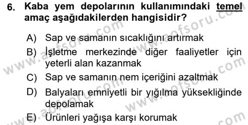 Bitki Su İlişkileri Dersi Ara Sınavı Deneme Sınav Soruları 6. Soru