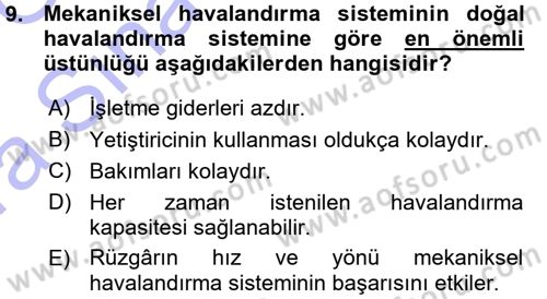 Bitki Su İlişkileri Dersi Ara Sınavı Deneme Sınav Soruları 9. Soru