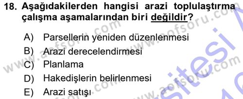Bitki Su İlişkileri Dersi 2015 - 2016 Yılı (Final) Dönem Sonu Sınav Soruları 18. Soru