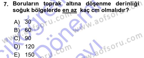Bitki Su İlişkileri Dersi 2015 - 2016 Yılı (Final) Dönem Sonu Sınav Soruları 7. Soru