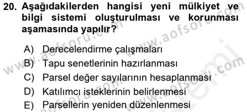 Bitki Su İlişkileri Dersi 2015 - 2016 Yılı Tek Ders Sınav Soruları 20. Soru