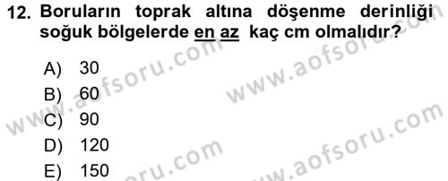 Bitki Su İlişkileri Dersi 2016 - 2017 Yılı 3 Ders Sınav Soruları 12. Soru