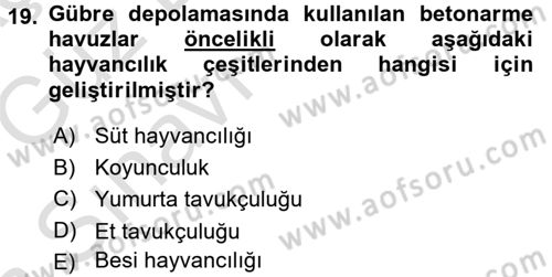 Bitki Su İlişkileri Dersi 2016 - 2017 Yılı (Vize) Ara Sınav Soruları 19. Soru