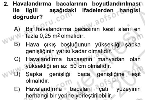 Bitki Su İlişkileri Dersi Ara Sınavı Deneme Sınav Soruları 2. Soru