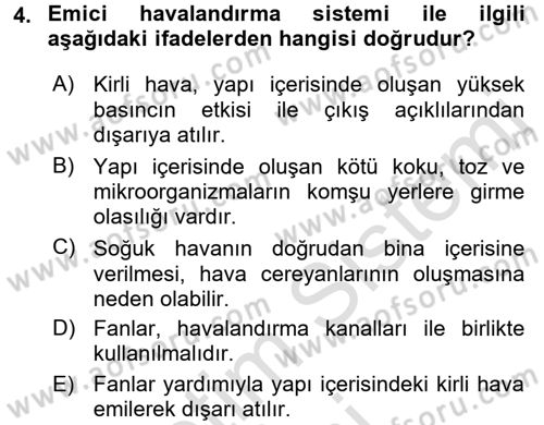 Bitki Su İlişkileri Dersi 2016 - 2017 Yılı (Vize) Ara Sınav Soruları 4. Soru