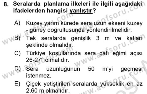 Bitki Su İlişkileri Dersi 2016 - 2017 Yılı (Vize) Ara Sınav Soruları 8. Soru