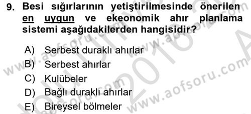 Bitki Su İlişkileri Dersi Ara Sınavı Deneme Sınav Soruları 9. Soru