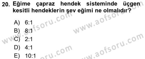 Bitki Su İlişkileri Dersi 2016 - 2017 Yılı (Final) Dönem Sonu Sınav Soruları 20. Soru