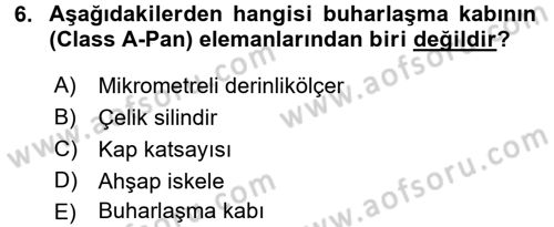 Bitki Su İlişkileri Dersi 2016 - 2017 Yılı (Final) Dönem Sonu Sınav Soruları 6. Soru