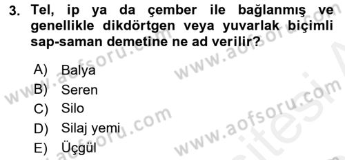 Bitki Su İlişkileri Dersi 2017 - 2018 Yılı 3 Ders Sınav Soruları 3. Soru