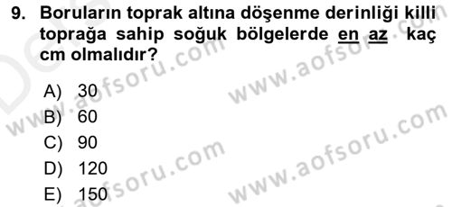 Bitki Su İlişkileri Dersi 2017 - 2018 Yılı 3 Ders Sınav Soruları 9. Soru