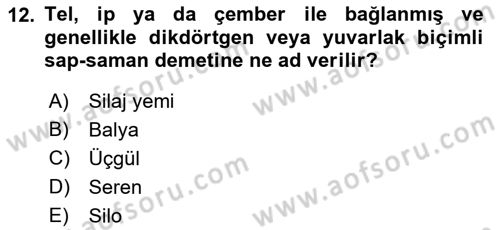 Bitki Su İlişkileri Dersi Ara Sınavı Deneme Sınav Soruları 12. Soru