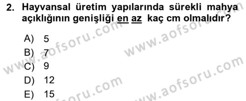 Bitki Su İlişkileri Dersi Ara Sınavı Deneme Sınav Soruları 2. Soru