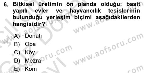 Bitki Su İlişkileri Dersi 2017 - 2018 Yılı (Vize) Ara Sınav Soruları 6. Soru