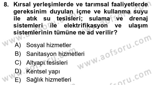 Bitki Su İlişkileri Dersi Ara Sınavı Deneme Sınav Soruları 8. Soru