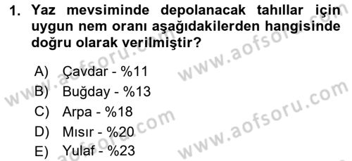 Bitki Su İlişkileri Dersi 2017 - 2018 Yılı (Final) Dönem Sonu Sınav Soruları 1. Soru
