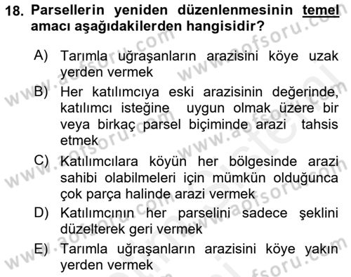 Bitki Su İlişkileri Dersi 2017 - 2018 Yılı (Final) Dönem Sonu Sınav Soruları 18. Soru