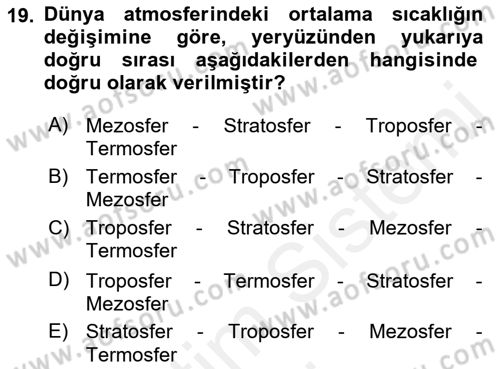 Bitki Su İlişkileri Dersi Ara Sınavı Deneme Sınav Soruları 19. Soru