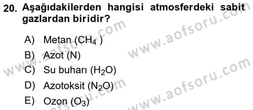 Bitki Su İlişkileri Dersi Ara Sınavı Deneme Sınav Soruları 20. Soru