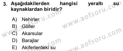 Bitki Su İlişkileri Dersi 2018 - 2019 Yılı (Vize) Ara Sınav Soruları 3. Soru