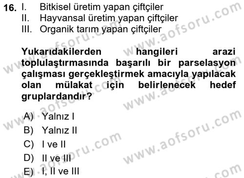 Bitki Su İlişkileri Dersi 2018 - 2019 Yılı (Final) Dönem Sonu Sınav Soruları 16. Soru