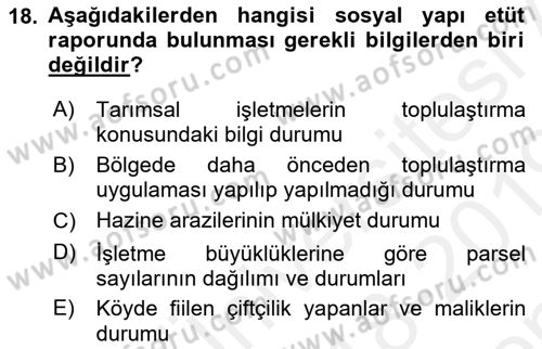 Bitki Su İlişkileri Dersi 2018 - 2019 Yılı (Final) Dönem Sonu Sınav Soruları 18. Soru