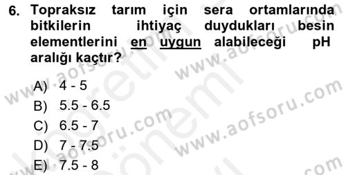 Bitki Su İlişkileri Dersi 2018 - 2019 Yılı (Final) Dönem Sonu Sınav Soruları 6. Soru