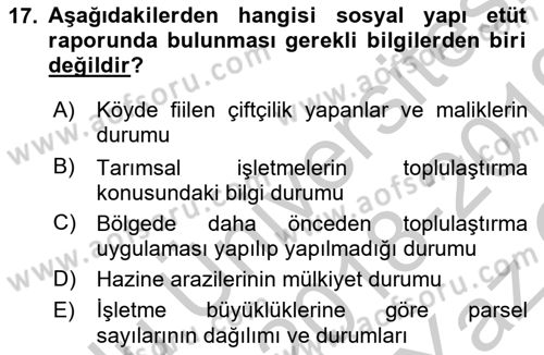 Bitki Su İlişkileri Dersi 2018 - 2019 Yılı Yaz Okulu Sınav Soruları 17. Soru