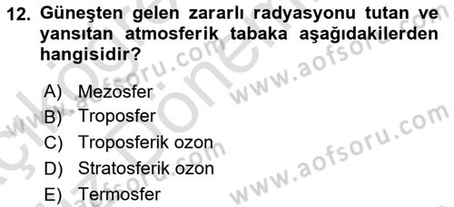 Bitki Su İlişkileri Dersi 2019 - 2020 Yılı (Vize) Ara Sınav Soruları 12. Soru