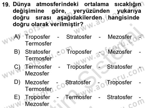 Bitki Su İlişkileri Dersi 2019 - 2020 Yılı (Vize) Ara Sınav Soruları 19. Soru