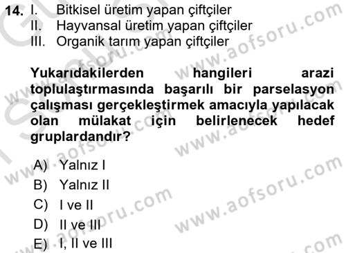 Bitki Su İlişkileri Dersi 2019 - 2020 Yılı (Final) Dönem Sonu Sınav Soruları 14. Soru