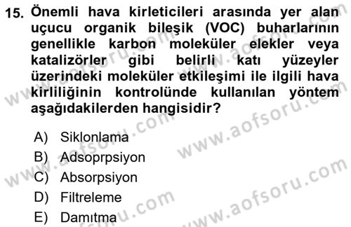 Bitki Su İlişkileri Dersi 2019 - 2020 Yılı (Final) Dönem Sonu Sınav Soruları 15. Soru