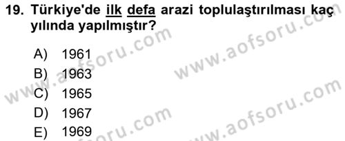 Bitki Su İlişkileri Dersi 2019 - 2020 Yılı (Final) Dönem Sonu Sınav Soruları 19. Soru