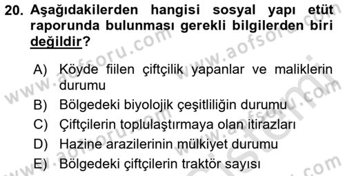 Bitki Su İlişkileri Dersi 2019 - 2020 Yılı (Final) Dönem Sonu Sınav Soruları 20. Soru