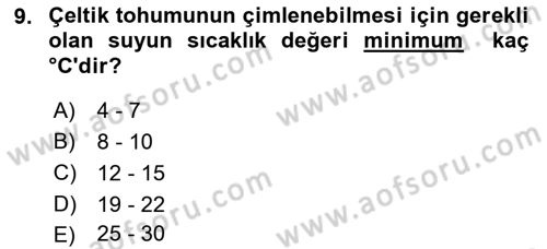 Bitki Su İlişkileri Dersi 2019 - 2020 Yılı (Final) Dönem Sonu Sınav Soruları 9. Soru