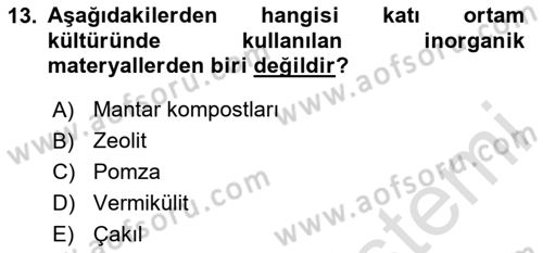 Bitki Su İlişkileri Dersi 2020 - 2021 Yılı Yaz Okulu Sınav Soruları 13. Soru