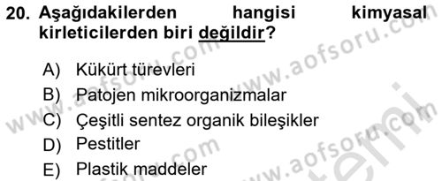 Bitki Su İlişkileri Dersi 2020 - 2021 Yılı Yaz Okulu Sınav Soruları 20. Soru