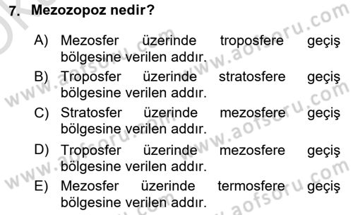 Bitki Su İlişkileri Dersi 2020 - 2021 Yılı Yaz Okulu Sınav Soruları 7. Soru