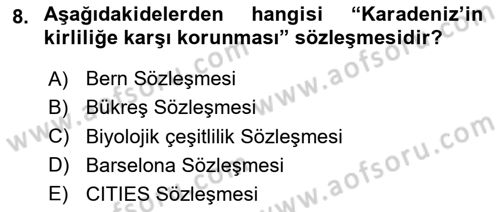 Bitki Su İlişkileri Dersi 2020 - 2021 Yılı Yaz Okulu Sınav Soruları 8. Soru