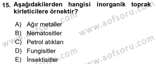 Bitki Su İlişkileri Dersi 2021 - 2022 Yılı (Final) Dönem Sonu Sınav Soruları 15. Soru