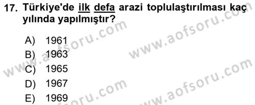 Bitki Su İlişkileri Dersi 2021 - 2022 Yılı (Final) Dönem Sonu Sınav Soruları 17. Soru