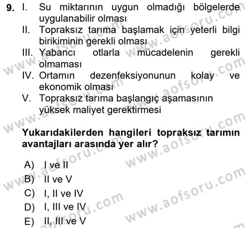 Bitki Su İlişkileri Dersi 2021 - 2022 Yılı (Final) Dönem Sonu Sınav Soruları 9. Soru