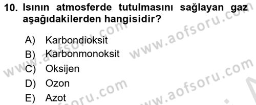 Bitki Su İlişkileri Dersi 2021 - 2022 Yılı Yaz Okulu Sınav Soruları 10. Soru