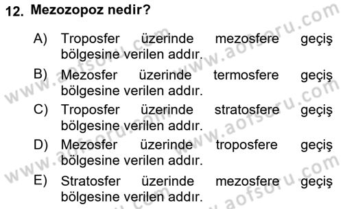 Bitki Su İlişkileri Dersi 2021 - 2022 Yılı Yaz Okulu Sınav Soruları 12. Soru