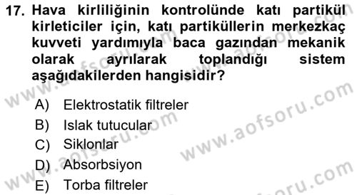 Bitki Su İlişkileri Dersi 2021 - 2022 Yılı Yaz Okulu Sınav Soruları 17. Soru
