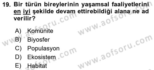Bitki Su İlişkileri Dersi Ara Sınavı Deneme Sınav Soruları 19. Soru