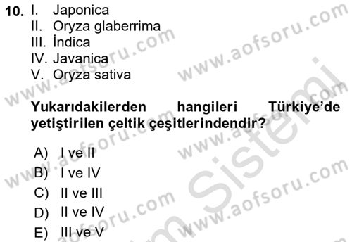 Bitki Su İlişkileri Dersi 2022 - 2023 Yılı (Final) Dönem Sonu Sınav Soruları 10. Soru